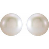 14K Yellow 3 mm Cultured White Freshwater Pearl Earrings