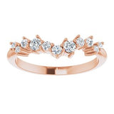 14K Rose 1/3 CTW Diamond Scattered Matching Band