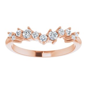 14K Rose 1/3 CTW Diamond Scattered Matching Band