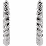 14K White Rope 11 mm Hoop Earrings