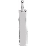 14K White Petite Pavé™ .05 CTW Natural Diamond Initial A Dangle
