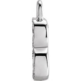14K White Petite Pavé™ .05 CTW Natural Diamond Initial B Dangle