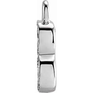 14K White Petite Pavé™ .05 CTW Natural Diamond Initial B Dangle
