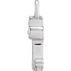 14K White Petite Pavé™ .015 CTW Natural Diamond Key Dangle
