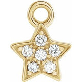14K Yellow Petite Pavé™ .03 CTW Natural Diamond Star Dangle