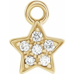 14K Yellow Petite Pavé™ .03 CTW Natural Diamond Star Dangle