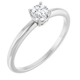 14K White Imitation Diamond Ring