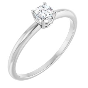 14K White Imitation Diamond Ring