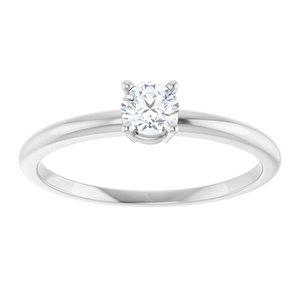 14K White Imitation Diamond Ring