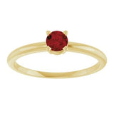 14K Yellow Imitation Garnet Ring