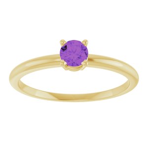 14K Yellow Imitation Amethyst Ring