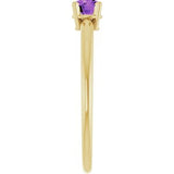 14K Yellow Imitation Amethyst Ring
