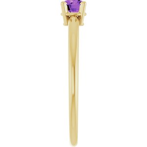 14K Yellow Imitation Amethyst Ring