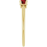 14K Yellow Imitation Garnet Ring