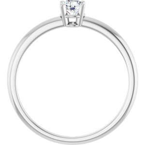 14K White Imitation Diamond Ring