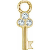 14K Yellow Petite Pavé™ .015 CTW Natural Diamond Key Dangle