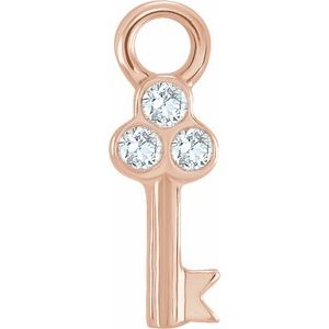 14K Rose Petite Pavé™ .015 CTW Natural Diamond Key Dangle