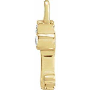 14K Yellow Petite Pavé™ .015 CTW Natural Diamond Key Dangle