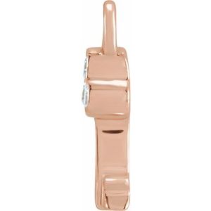 14K Rose Petite Pavé™ .015 CTW Natural Diamond Key Dangle