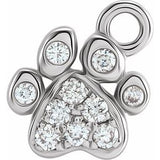 14K White Petite Pavé™ .05 CTW Natural Diamond Paw Dangle