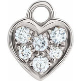 14K White Petite Pavé™ .06 CTW Natural Diamond Heart Dangle
