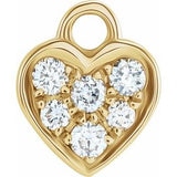 14K Yellow Petite Pavé™ .06 CTW Natural Diamond Heart Dangle