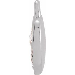 14K White Petite Pavé™ .06 CTW Natural Diamond Heart Dangle