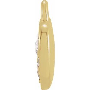14K Yellow Petite Pavé™ .06 CTW Natural Diamond Heart Dangle