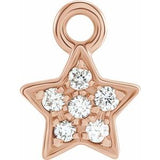 14K Rose Petite Pavé™ .03 CTW Natural Diamond Star Dangle