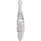 14K White Petite Pavé™ .03 CTW Natural Diamond Star Dangle