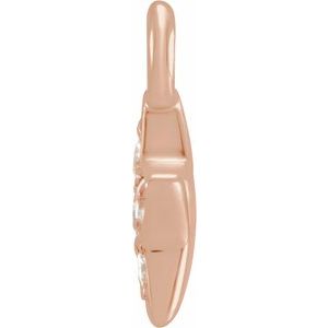 14K Rose Petite Pavé™ .03 CTW Natural Diamond Star Dangle