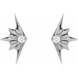 Sterling Silver .03 CTW Natural Diamond Starburst Earrings