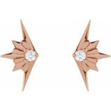 14K Rose .03 CTW Natural Diamond Starburst Earrings