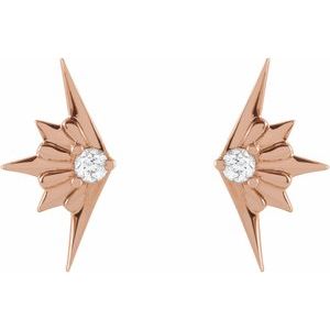 14K Rose .03 CTW Natural Diamond Starburst Earrings