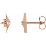 14K Rose .03 CTW Natural Diamond Starburst Earrings