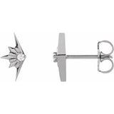 Sterling Silver .03 CTW Natural Diamond Starburst Earrings