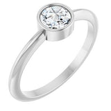 Sterling Silver 3/8 CT Rose-Cut Natural Diamond Stackable Ring