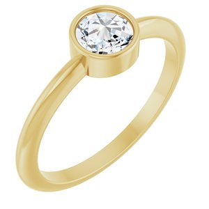 14K Yellow 3/8 CT Rose-Cut Natural Diamond Stackable Ring