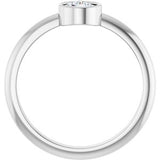 Platinum 3/8 CT Rose-Cut Natural Diamond Stackable Ring