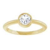 14K Yellow 3/8 CT Rose-Cut Natural Diamond Stackable Ring