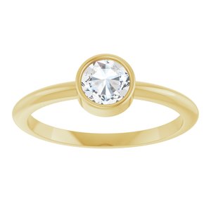 14K Yellow 3/8 CT Rose-Cut Natural Diamond Stackable Ring