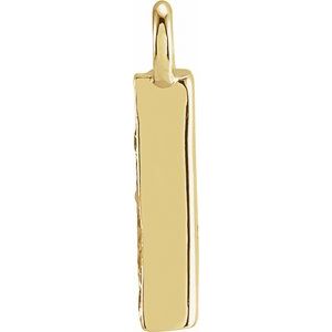 14K Yellow Petite Pavé™ .05 CTW Natural Diamond Initial A Dangle