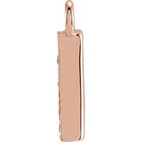 14K Rose Petite Pavé™ .05 CTW Natural Diamond Initial A Dangle