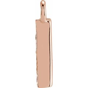 14K Rose Petite Pavé™ .05 CTW Natural Diamond Initial A Dangle