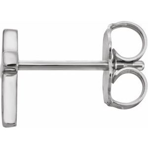 14K White 7.5 mm Cross Single Earring