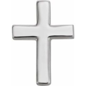 14K White 7.5 mm Cross Single Earring