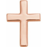 14K Rose 7.5 mm Cross Single Earring