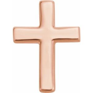 14K Rose 7.5 mm Cross Single Earring