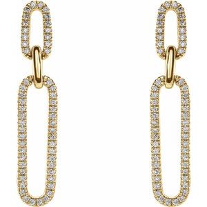 14K Yellow 1/3 CTW Natural Diamond Link Earrings