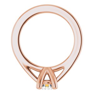 14K Rose .03 CT Natural Diamond Tiny Solitaire Ring Dangle